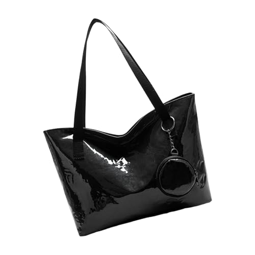 Zktfyshk Damen-Achseltasche, trendige Handtasche, passend zu Unterarm-Geldbörse, große Kapazität, Schultertasche, stilvolle Pendlertasche für den täglichen Gebrauch, Schwarz , Bottom width 35 x von Zktfyshk