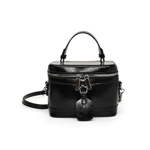 Zktfyshk Damen-Umhängetasche, stilvolle Umhängetasche, PU-Leder, Handtasche, einfarbig, Kuriertasche, modische Tasche mit Tragegriff oben, Schwarz , As shown in the figure von Zktfyshk