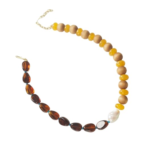 Zktfyshk Elegante Barockperlen-Halskette mit einzigartigen unregelmäßigen Formen, tragbar für modische Frauen im Kunstbedarf, 40+5cm, Liuli von Zktfyshk