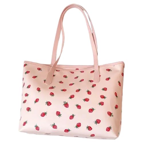 Zktfyshk Elegante Unterarmtasche mit Schleife, modische ästhetische Umhängetasche, PU-Leder, Handtasche mit geräumigem Innenraum für Damen, erdbeere, As shown in the figure von Zktfyshk