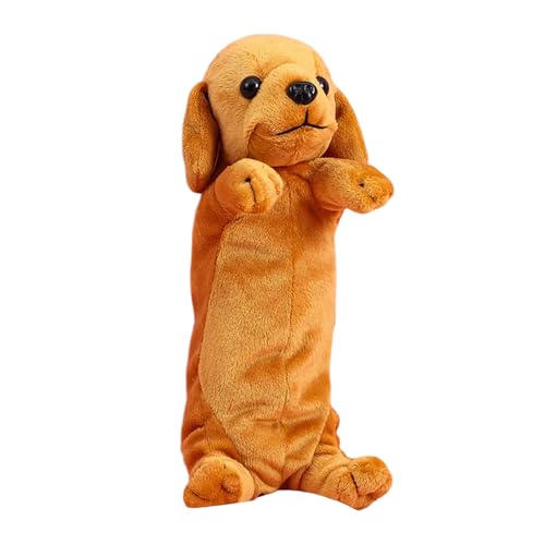 Zktfyshk Federmäppchen mit Cartoon-Hund, großes Fassungsvermögen, schönes Plüsch-Federmäppchen, Tier-Make-up-Tasche, Schulbedarf, goldfarben, 23 cm Zktfyshk Federmäppchen mit Cartoon-Hund, großes Fassungsvermögen, schönes Plüsch-Federmäppchen, Tier-Make-up-Tasche, Schulbedarf, goldfarben, 23 cm von Zktfyshk