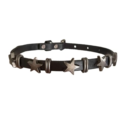 Zktfyshk Gothic-Punk-Stern-Choker-Halskette für Damen und Herren, schwarzes PU-Kragen, Gothic-Statement-Halskette, Schmuck Zktfyshk Gothic-Punk-Stern-Choker-Halskette für Damen und Herren, schwarzes PU-Kragen, Gothic-Statement-Halskette, Schmuck von Zktfyshk