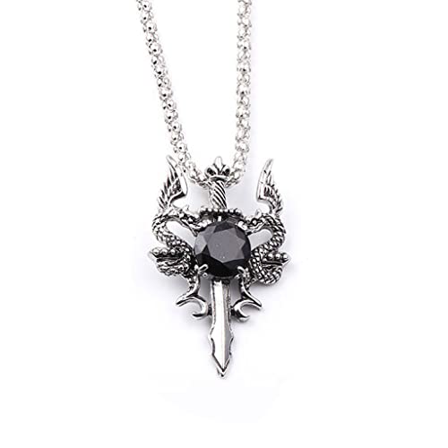 Zktfyshk Halskette mit doppeltem Drachen, Kristallanhänger, Drachen-Amulett, Legierung, für Herren, Weihnachtsgeschenk, Fahrradschmuck, As shown in the figure, Metall Zktfyshk Halskette mit doppeltem Drachen, Kristallanhänger, Drachen-Amulett, Legierung, für Herren, Weihnachtsgeschenk, Fahrradschmuck, As shown in the figure, Metall von Zktfyshk