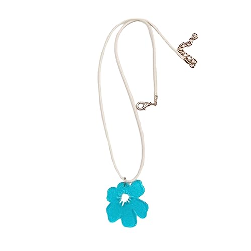 Zktfyshk Halskette mit süßem Blumen-Anhänger für Frauen, Freundin, unregelmäßige Blume, Choker, modisch, Acryl, Schlüsselbeinkette, Schmuck, Pendant 30mm, Acryl von Zktfyshk