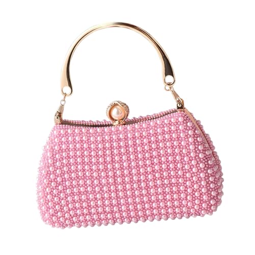 Zktfyshk Luxuriöse Handtasche mit Kunstperlen, Abendtasche, Schultertasche, Kette, Abendtasche, für Hochzeiten und Bankette, Wie in der Abbildung gezeigt, As shown in the figure von Zktfyshk