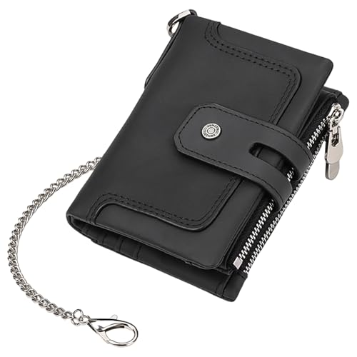 Zktfyshk Mode Handtasche, Herren Geldbörse Kompakte PU Leder Geldbörse mit Blockierung Münzgeldbörsen Multifunktionale Kleingeldtaschen für Business und Reisen, Schwarz , Size reference picture von Zktfyshk