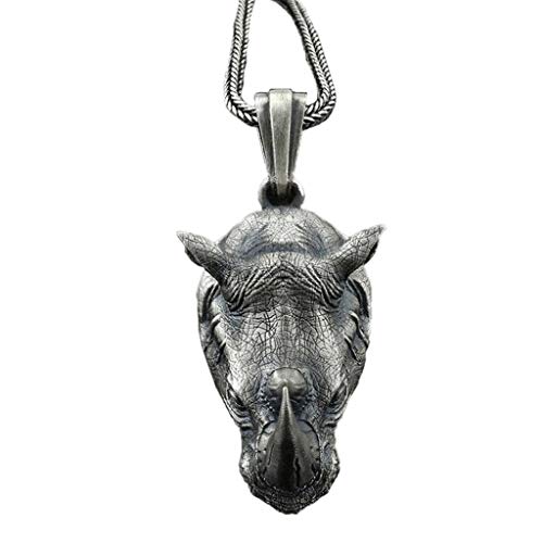 Zktfyshk Modische 61 cm lange Stahlkette mit Nashorn-Anhänger, Punk-Rock-Tier für Kopf, Halskette, Schmuck für Herren Zktfyshk Modische 61 cm lange Stahlkette mit Nashorn-Anhänger, Punk-Rock-Tier für Kopf, Halskette, Schmuck für Herren von Zktfyshk