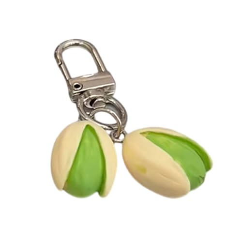 Zktfyshk Modischer Schmuck, schöner Pistazien-Schlüsselanhänger, trendiger Pistazien-Nuss-Schlüsselanhänger, vielseitiger Schlüsselanhänger für Rucksäcke und Geldbörsen, Size reference picture, Harz von Zktfyshk