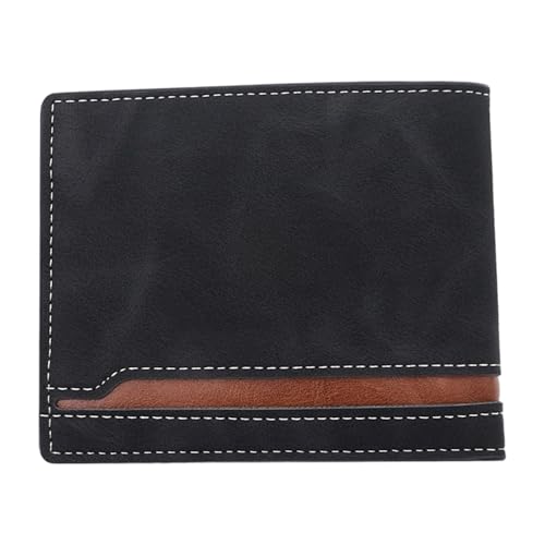 Zktfyshk Praktische PU Kartenhalter Herren Geldbörse Mehrere Kartenfächer und Kratzfeste Textur für Studenten und Berufstätige, Schwarz , 12*9.7*2.5cm von Zktfyshk