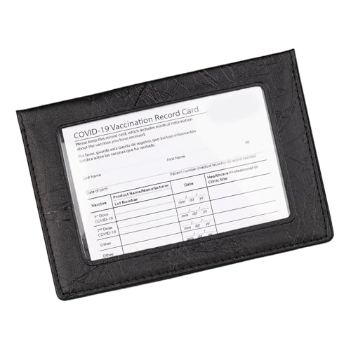 Zktfyshk Reisepasshülle mit transparentem Fenster und mehreren Kartenfächern, praktischer, wasserdichter PVC-Reise-Organizer, Schwarz , 10x8cm von Zktfyshk