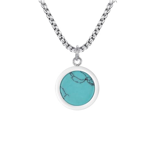 Zktfyshk Runde Platte Anhänger Halskette Edelstahl Schlüsselbein Kette für Männer und Frauen Handgemachte Mode Party Zubehör, Chain length: 60cm, Edelstahl Zktfyshk Runde Platte Anhänger Halskette Edelstahl Schlüsselbein Kette für Männer und Frauen Handgemachte Mode Party Zubehör, Chain length: 60cm, Edelstahl von Zktfyshk
