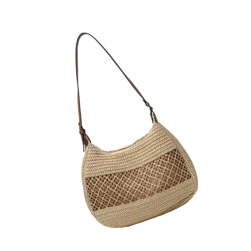 Zktfyshk Schultertasche aus natürlichem gewebtem Stroh, für Strandurlaub, leicht, praktisch, freundlich, lässige Handtasche für verschiedene Anlässe, Wie in der Abbildung gezeigt, As shown in the von Zktfyshk