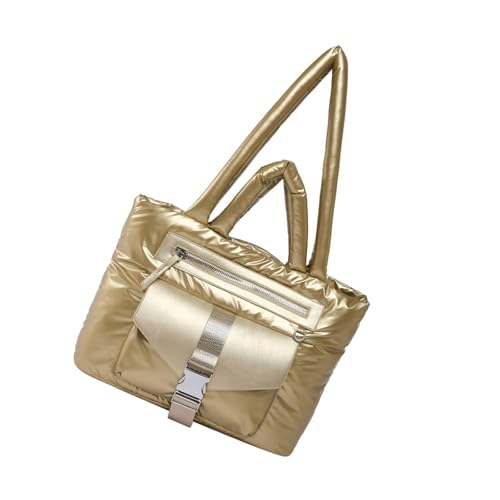 Zktfyshk Schultertasche mit großem Fassungsvermögen für Damen, weiche Handtasche mit Tragegriff oben, für Studenten, Unterarm-Geldbörse für Pendler und Freizeit, gold, As shown in the figure von Zktfyshk