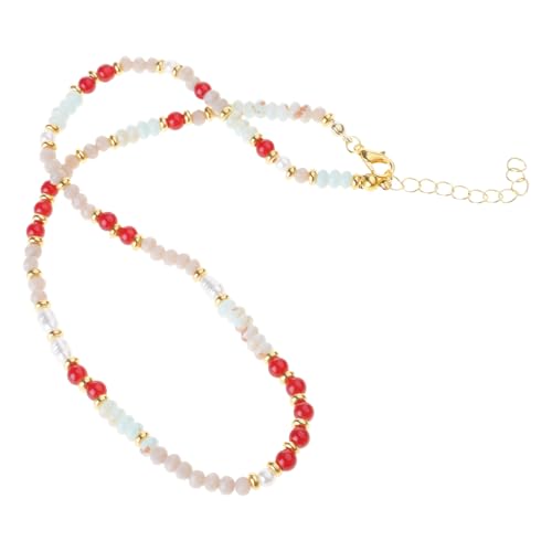 Zktfyshk Stilvolle handgefertigte Halskette mit Natursteinperlen und Perlen Anhänger Dekoration für elegante Damen Accessoires von Zktfyshk