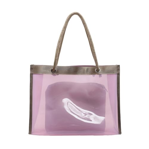 Zktfyshk Stilvolle transparente PVC-Tasche für Damen, leichte Strandtasche mit geräumiger Innenseite, Schultertasche und Kosmetiktaschen-Set, Wie in der Abbildung gezeigt, As shown in the figure von Zktfyshk
