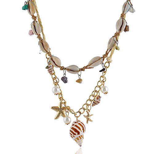 Zktfyshk Strand-Halskette, Anhänger, natürliche Muscheln, Perlen, Charm-Kette, handgefertigt, Trendschmuck, As shown in the figure, Muschel von Zktfyshk