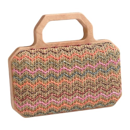 Zktfyshk Strandtasche für Damen, Stroh, einfache Umhängetasche, Umhängetasche, Urlaubstasche, stilvolle Kuriertasche, Einkaufstasche, Dating-Tasche von Zktfyshk