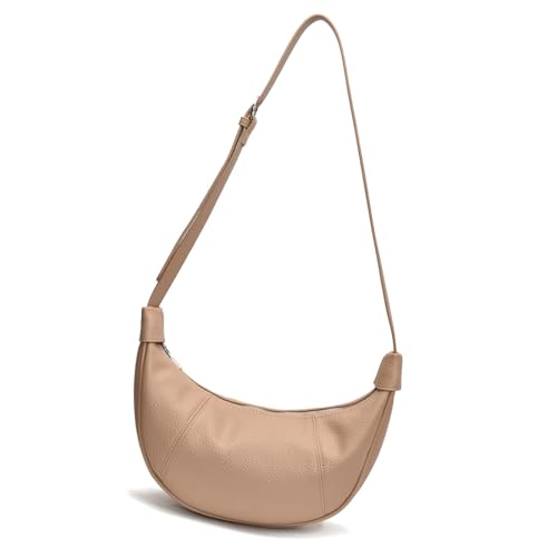 Zktfyshk Umhängetasche aus PU-Leder für den täglichen Gebrauch, elegante und praktische Umhängetaschen mit verstellbarem Riemen, Knödel-Geldbörse, khaki, As shown in the figure von Zktfyshk