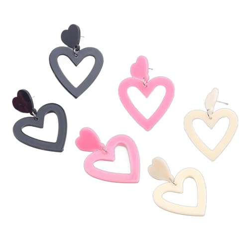 3 Stücke Robuste Acrylherz Ohrringe Bequeme Verschleiß Und Stilvoll Für Den Täglichen Verschleiß Und Besondere Anlässe Double Heart Hangle 3 Stücke Robuste Acrylherz Ohrringe Bequeme Verschleiß Und Stilvoll Für Den Täglichen Verschleiß Und Besondere Anlässe Double Heart Hangle von Zkydhbd