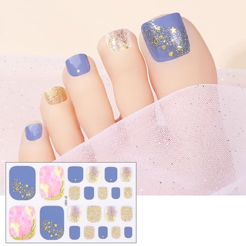 3D Strasssteine ​​Zehennagel Aufkleber Zehennagel Polnische Streifen Wasserdichte Zehennagel Wraps Zehennagelkunstaufkleber Fußabziehbilder von Zkydhbd