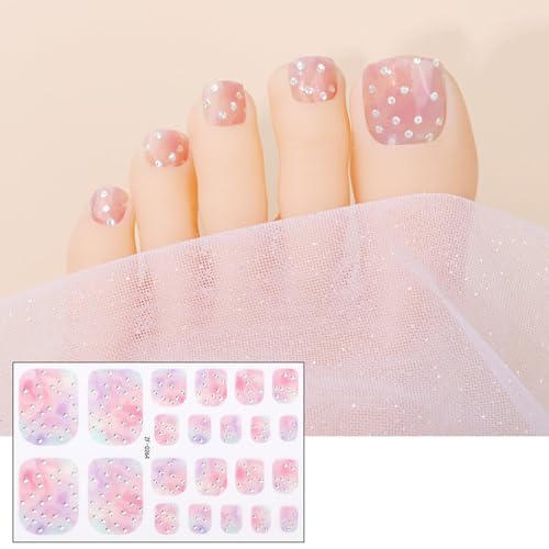 3D Strasssteine ​​Zehennagel Aufkleber Zehennagel Polnische Streifen Wasserdichte Zehennagel Wraps Zehennagelkunstaufkleber Fußabziehbilder von Zkydhbd