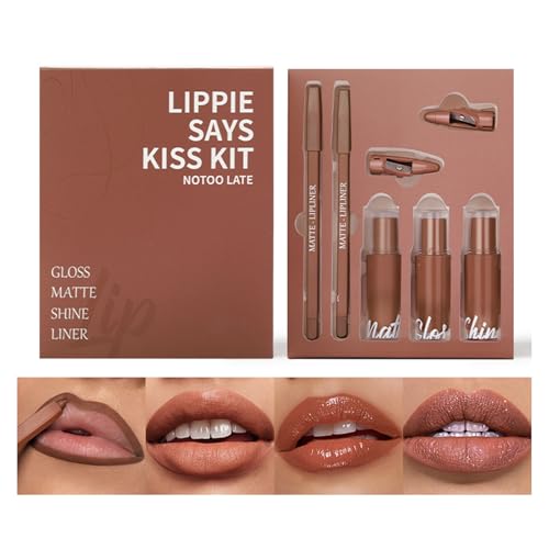 5 In 1 Lippenstift Set Für Frauen Girls Liquid Lipstick + Schimmer Lipgloss + Pralle Lip Gloss Liner Pencil Liner Und Combo 5 In 1 Lippenstift Set Für Frauen Girls Liquid Lipstick + Schimmer Lipgloss + Pralle Lip Gloss Liner Pencil Liner Und Combo von Zkydhbd
