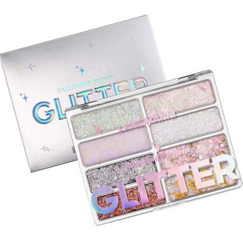 8 Farben Gesicht Und Körper Glitzernde Paletten Holographisch Funkelnde Pailletten Für Frauen Girls Party Make Up Accesories Bühnen Make Up Glitzern von Zkydhbd