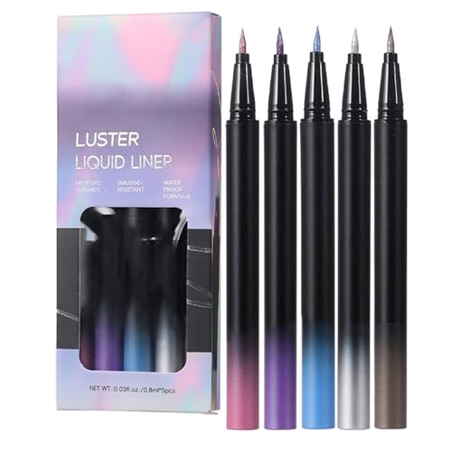 Auffällige Flüssigkeits Sammlung 5pcs Wasserdichte Metallisch Metallisch Wischfeste Und Langlebig Für Frauen Mädchen Multicoloryeliner Set von Zkydhbd