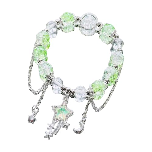Einzigartige Stern Und Mond Charm Armband Mit Farbenfrohen Glasperlen Handgefertigtes Perlen Handchain Elegantes Armband Accessoires Trendy Handgelenk Zubehör von Zkydhbd