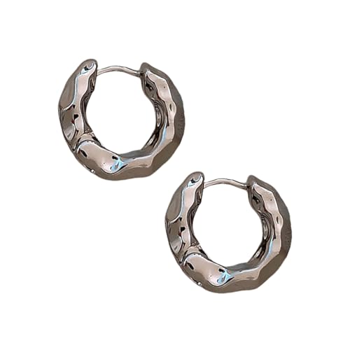 Elegante Reifenohrringe Accessoire Robustes Gold/Silber Hoop Ohrringe Schmücken Für Komfort Und Stile Stilvolle Ohrhörer Reifen von Zkydhbd