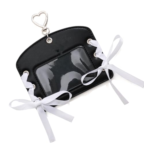 Fashion Bows Tiegurtkarte Vintage DesignMulti Slot PU Leder Compact Organisatoren Für Studenten Profis Trendy Bows Design Card von Zkydhbd