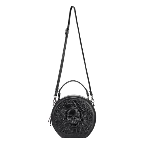 Frauen Bag Retro Umhängetasche PU Leder Handtasche Runde Stilvolle Crossbody Punk Messenger Für Tägliche Frauen Steampunk Schulter PU Leder Crossbody Retro Runde von Zkydhbd