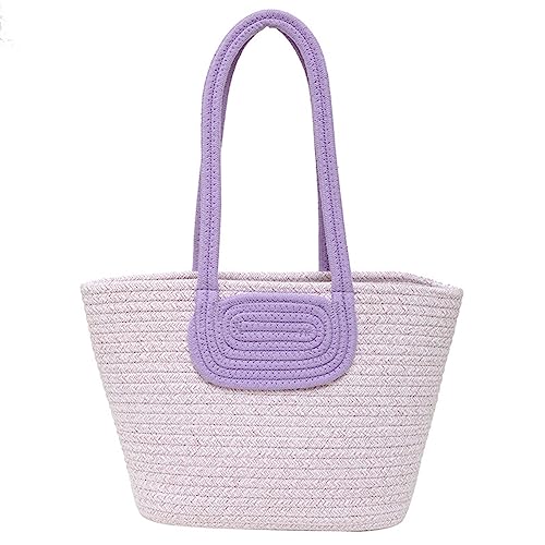 Gewebte Tasche mit Tragegriff oben, modische und vielseitige Umhängetaschen, ideal für Shopping-Partys und Straßenfotografie, violett von Zkydhbd