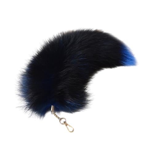 Gradient Füchse Pelze Schwanz Trassels Schlüsselbund Handtasche Anhänger Schlüsselrünschten Taschen Dekorationen Auto Schlüsselring Geschenk Für Frauen Mädchen Bag Anhänger Charme Schlüsselbund von Zkydhbd