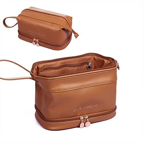 Große Reise Kultur Und Kosmetiktaschen Doppellagig Tragbar Make Up Taschen Aus PU Leder Multifunktionale Aufbewahrungstasche Für Damen Große Reise Kultur Und Kosmetiktaschen Doppellagig Tragbar Make Up Taschen Aus PU Leder Multifunktionale Aufbewahrungstasche Für Damen von Zkydhbd
