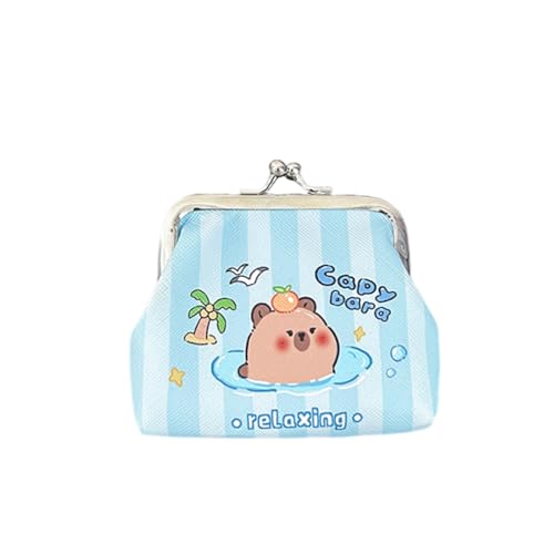 Kleine Aufbewahrungstasche Cartoon Capybara Münzbeutel Geldbörse Mit KISS PU Leder Brieftasche Für Mädchen Cartoon Capybarara Schlepptasche Aufbewahrung PU Leder Brieftasche von Zkydhbd