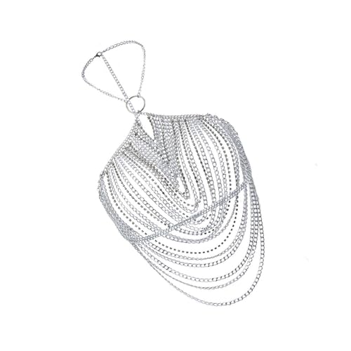 Zkydhbd Kristall Strasssteine BH Ketten Frauen Eleganter Körperschmuck Mit Verstellbarer Taille Kette Elegante Körperlegierung Textur Taille von Zkydhbd