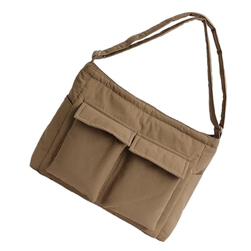 Leichte Leinwand Crossbody Body Solid Color Design Praxis Schultertransporter Geräumiger Innenraum Für Tägliche Essentielle Lässige Unisex Leinwand Carryall von Zkydhbd