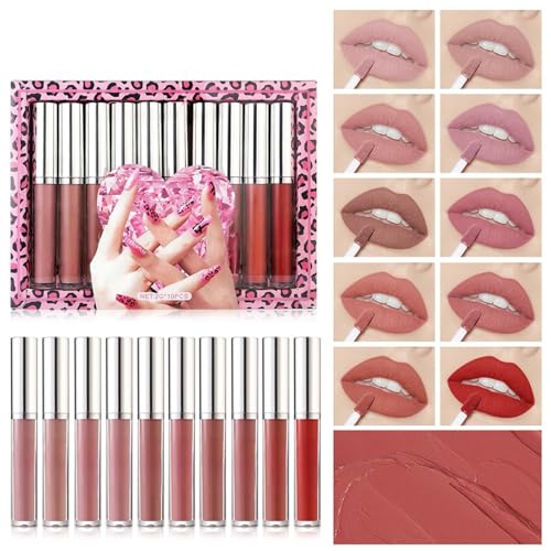 Matte Flüssige Lippenstift Set Nudes Lipglossfärbung Langlebige Niemand Stick Tasse Wasserdichte Höhen Pigmentierte Matte Lipgloss Kits Flüssige Lippenstift Sets Für Frauen von Zkydhbd