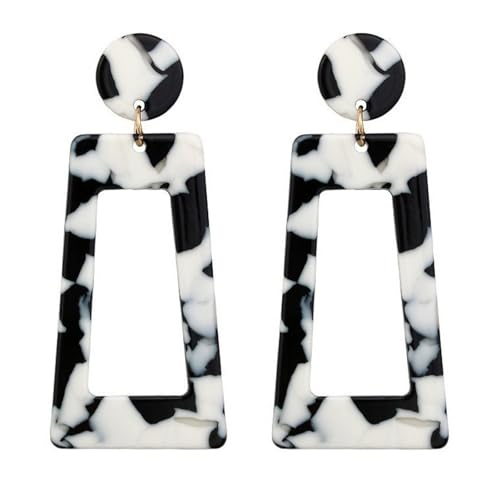 Moderne Trapezohrringe Geometrische Anhänger Farbenfrohe Acetat Textur Für Die Passende Mode Look Alltags Ohrringe von Zkydhbd