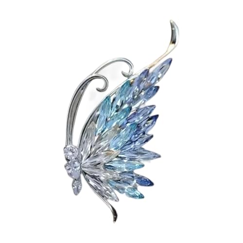 Multi Gebrauch Blau Kristall Schmetterling Schmuck Pin Premiumlegierung Konstruktion Bequeme Verschleiß Für Schals Für Schals Und Outfits Crystal Brosche von Zkydhbd
