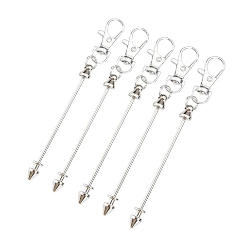 Packung Von 5 Perlenschlüsselkettenhandwerkssatz Metall Lobster Clasp Fashion Charm Accessoire Craft Basting Keyring Set Legierung Textur Handgefertigtes Schlüsselbund Zubehör von Zkydhbd