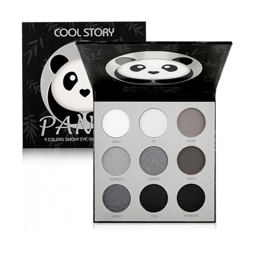 Rauchige Lidschattenpalette 9 Farben Matte Glänzt Langlastend Wasserdichte Augenschatten Schwarze Graue Palette von Zkydhbd