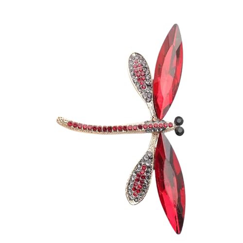Retro Libellen Kristall Brosche Stift Elegante Strasssteine Tierversand Accessoire Für Frauen Und Mädchen Mode Schmuck Multi Zweck Europäischer Stil Pin von Zkydhbd