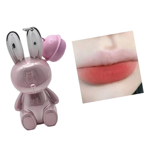 Samt Matte Flüssiger Lippenstift Langkleidung Lip Color 2 In 1 Schlüsselbund Lipgloss Färbung Hochpigmentlippen Glaze Frauen Kaninchenlippen Glasur Glasur von Zkydhbd