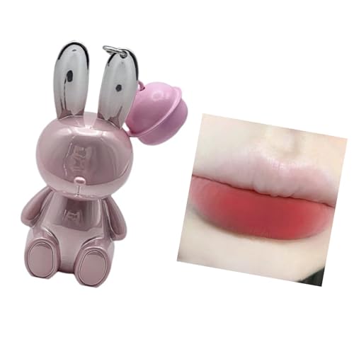 Samt Matte Flüssiger Lippenstift Langkleidung Lip Color 2 In 1 Schlüsselbund Lipgloss Färbung Hochpigmentlippen Glaze Frauen Kaninchenlippen Glasur Glasur von Zkydhbd