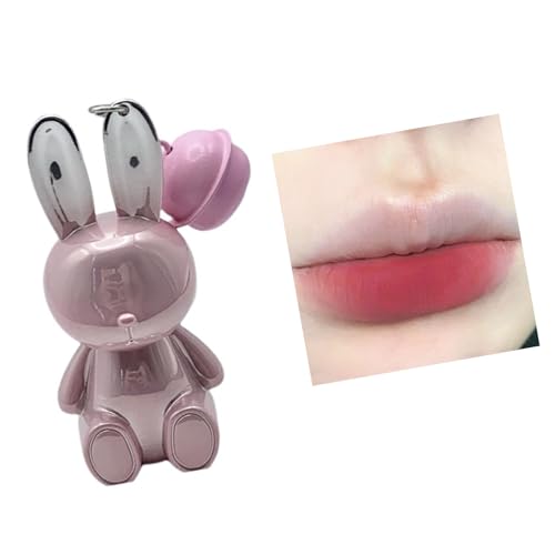 Samt Matte Flüssiger Lippenstift Langkleidung Lip Color 2 In 1 Schlüsselbund Lipgloss Färbung Hochpigmentlippen Glaze Frauen Kaninchenlippen Glasur Glasur von Zkydhbd