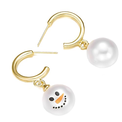 Schöne Schneemann Designs Hoops Ohrringe Mit Funkelnden Kristallen Tragbarer Urlaubsschmuckzubehör Für Trendige Mädchen Party Tragen Ohrringe von Zkydhbd