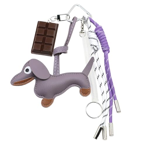 Schöner Schokoladenschlüsselring PU Keychain Kreative Auto Schlüsselkette Wurst Hund Hundehänge Hänge Ornamente Tasche Zauber Für Frau PU Keyring Schokolade Keychain Schöne Wursthund Schlüsselkette von Zkydhbd