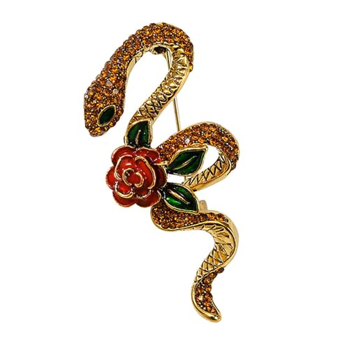 Stilvolle Schlange Brosche Pins Accessoire Mode Brosche Stecknadel Strasssteine Eingelieferte Reversnadel Für Jeden Anlass Eleganter Schmuck von Zkydhbd